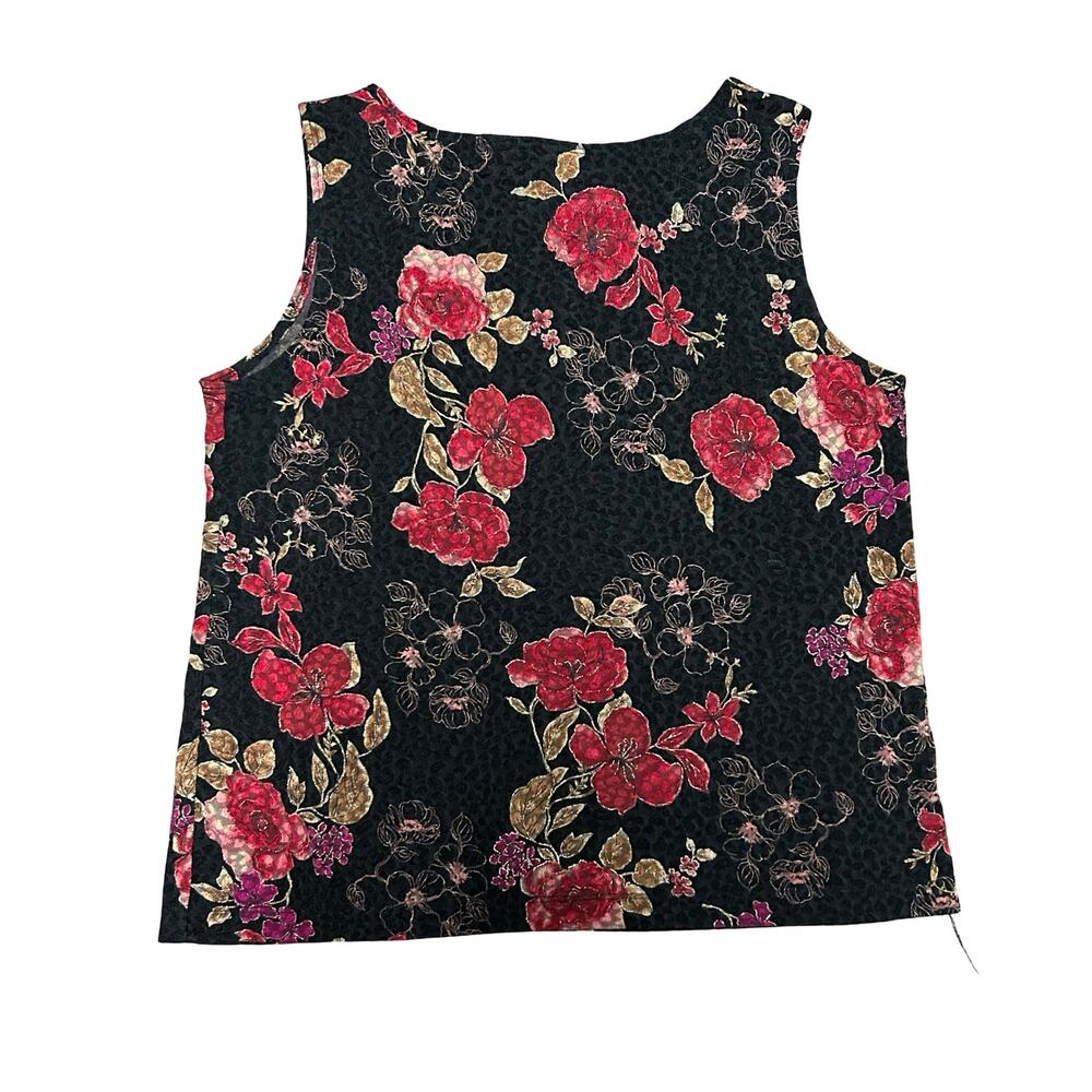 Vintage White Stag Tank Womens Large Floral Sleeveless Blouse Goth Grunge Fairy